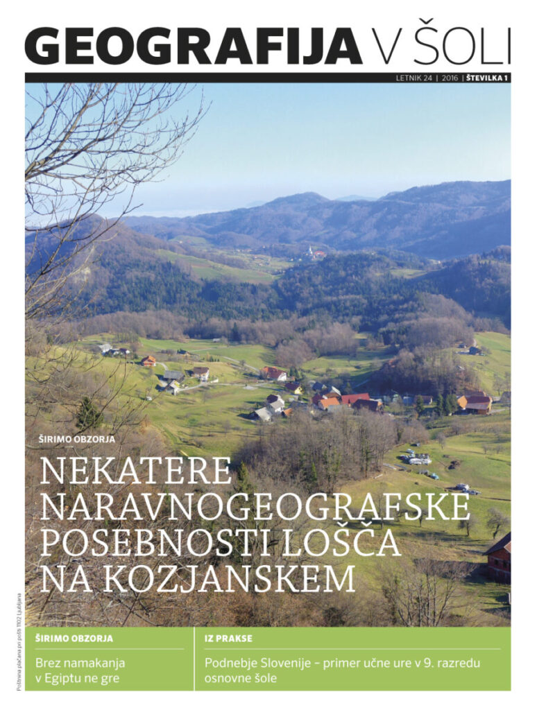 naslovnica revije Geografija v šoli