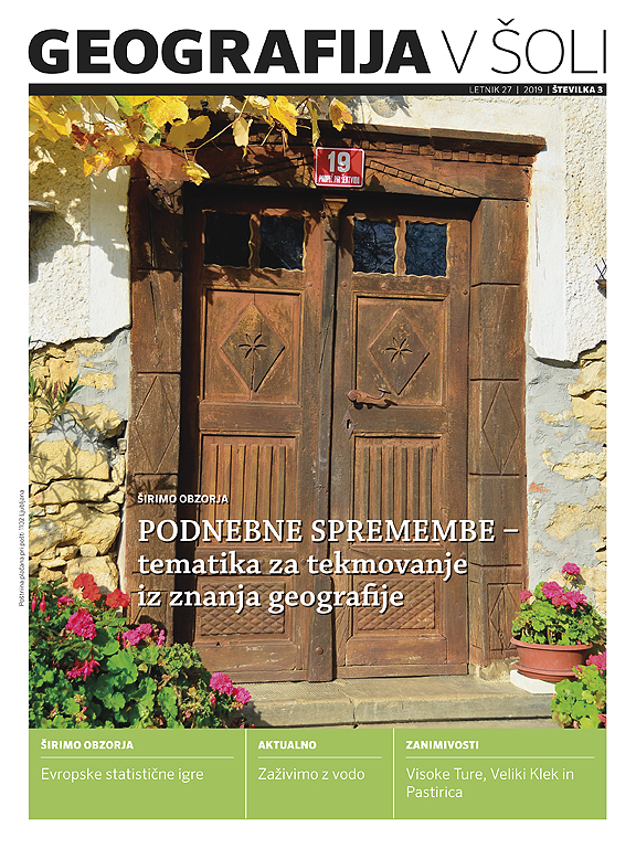 naslovnica revije Geografija v šoli