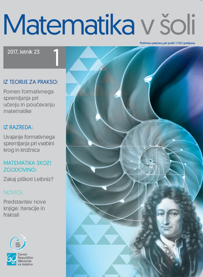 naslovnica revije Matematika v šoli