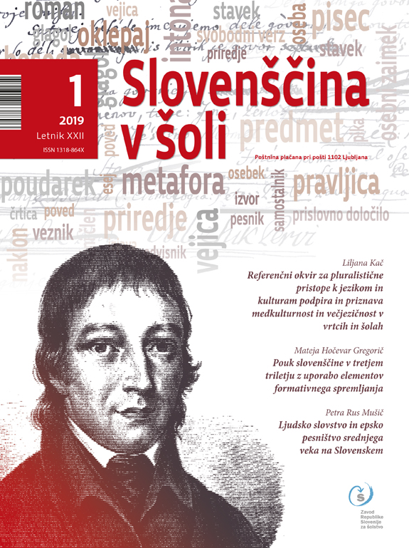 naslovnica revije Slovenščina v šoli