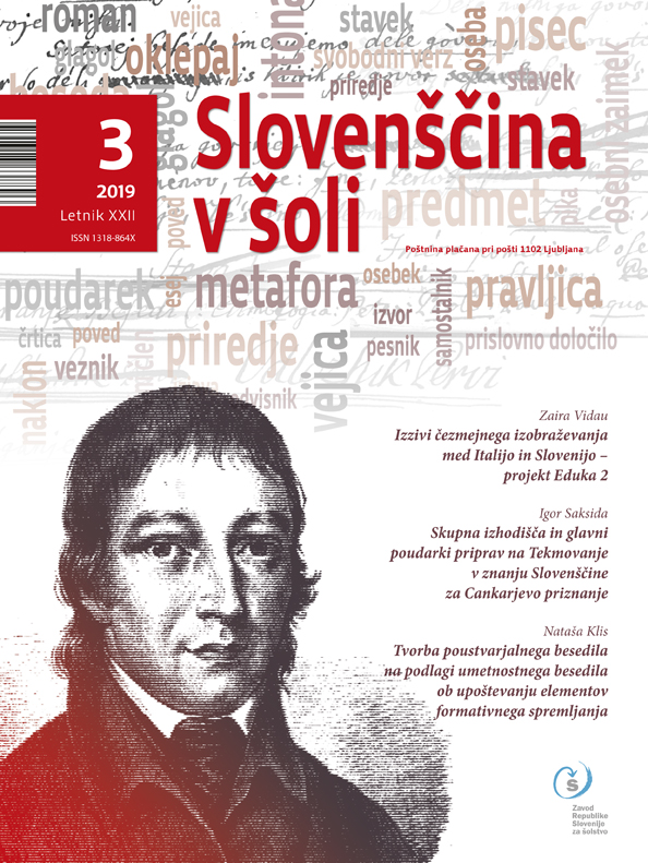 naslovnica revije Slovenščina v šoli
