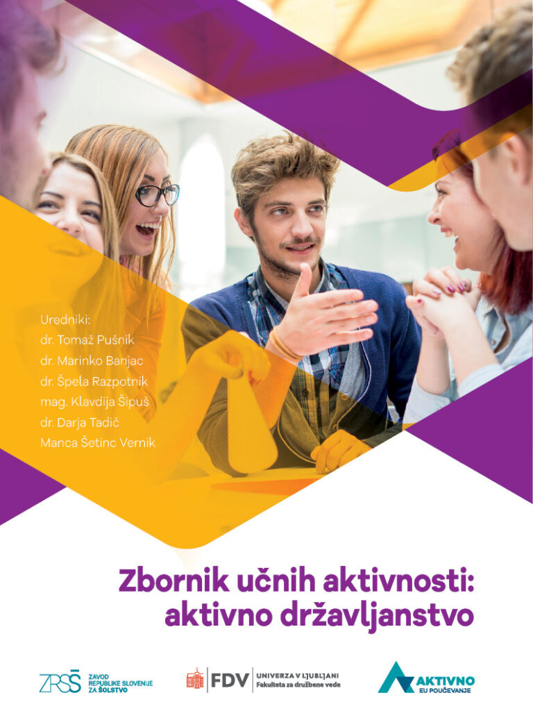 naslovnica zbornik učnih aktivnosti aktivno državljanstvo