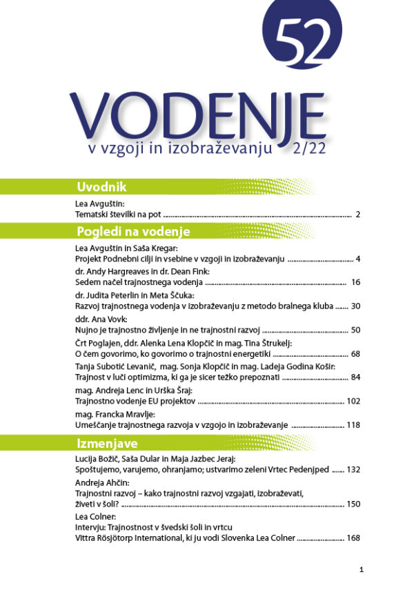 Vodenje v vzgoji in izobraževanju 52, 2/2022 - Image 2
