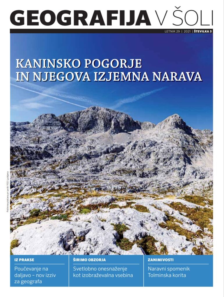 naslovnica revije Geografija v šoli