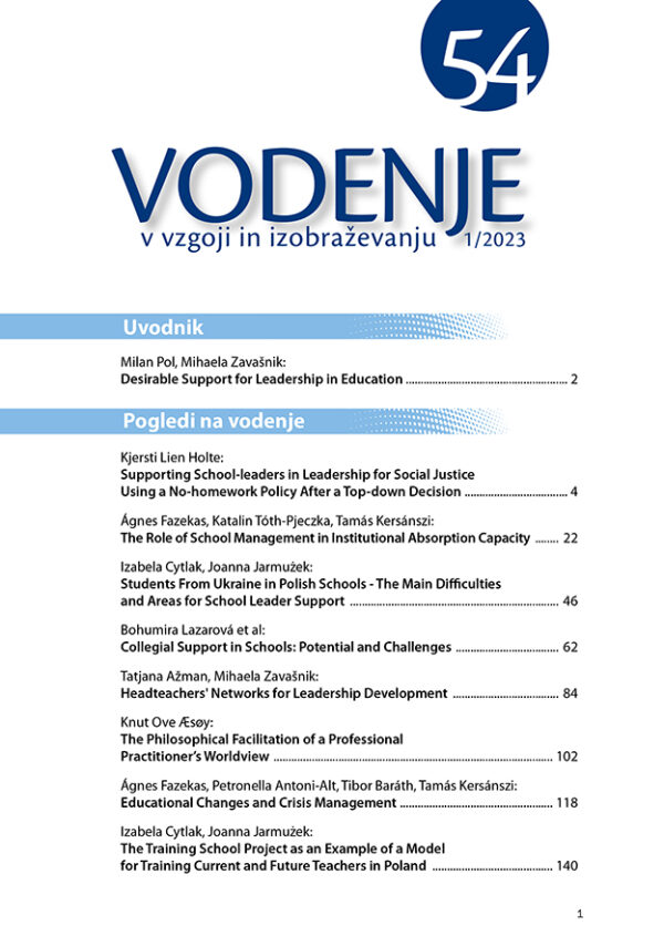 Vodenje v vzgoji in izobraževanju 54, 1/2023 - Image 2