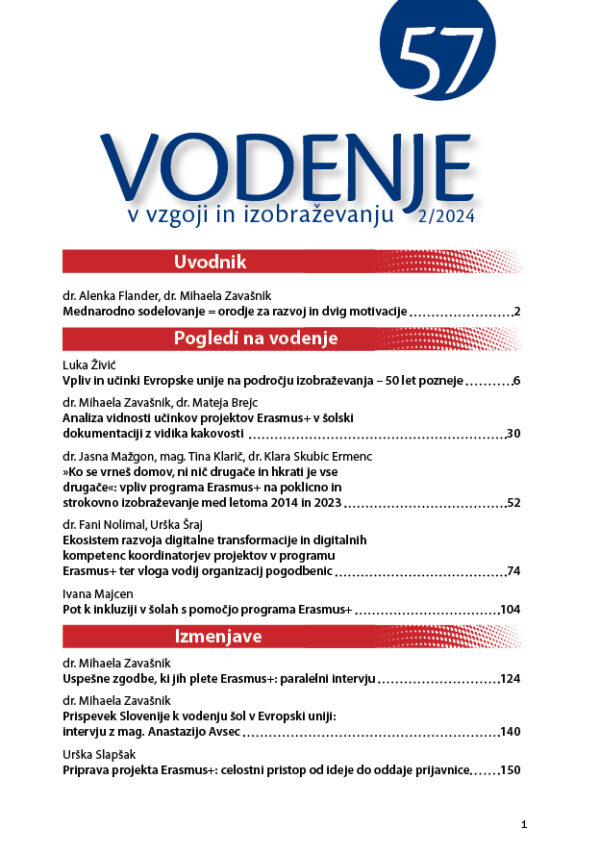 Vodenje v vzgoji in izobraževanju 57, 2/2024 - Image 2