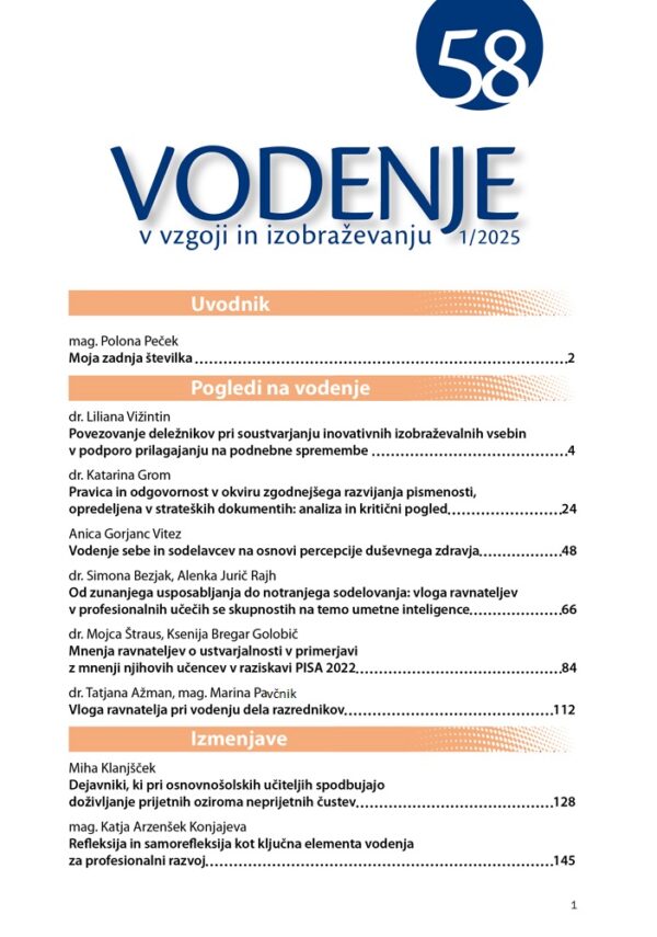 Vodenje v vzgoji in izobraževanju 58, 1/2025 - Image 2