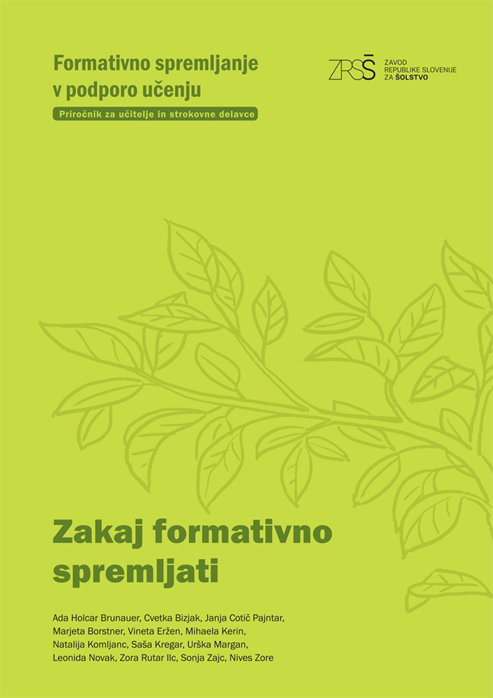 Naslovnica publikacije Zakaj formativno spremljati