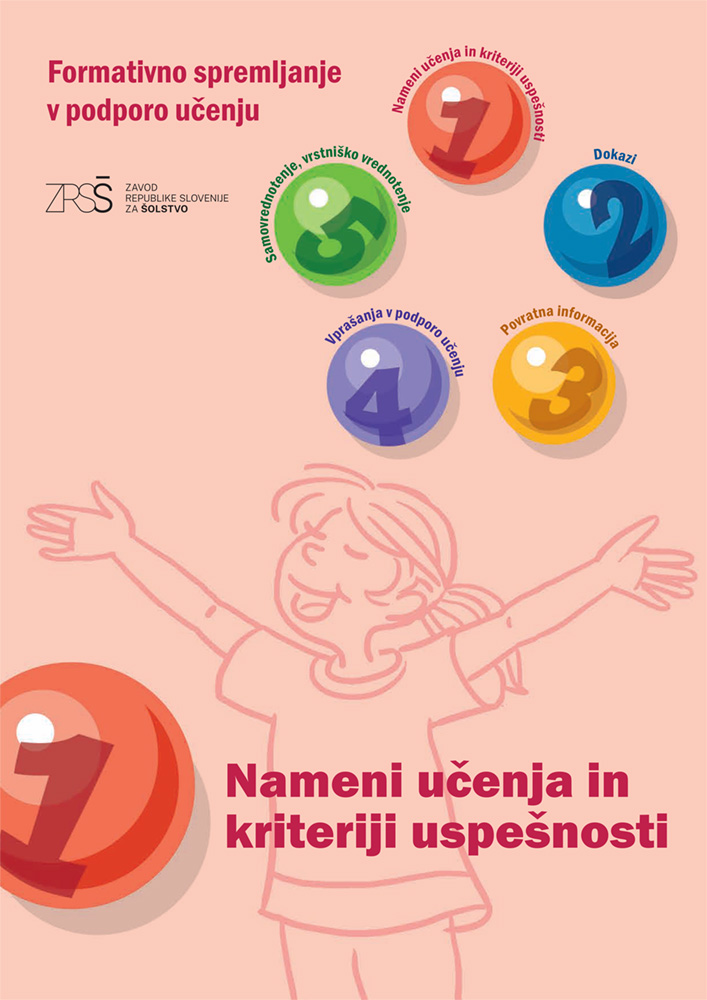 Naslovnica publikacije Nameni učenja in kriteriji uspešnosti