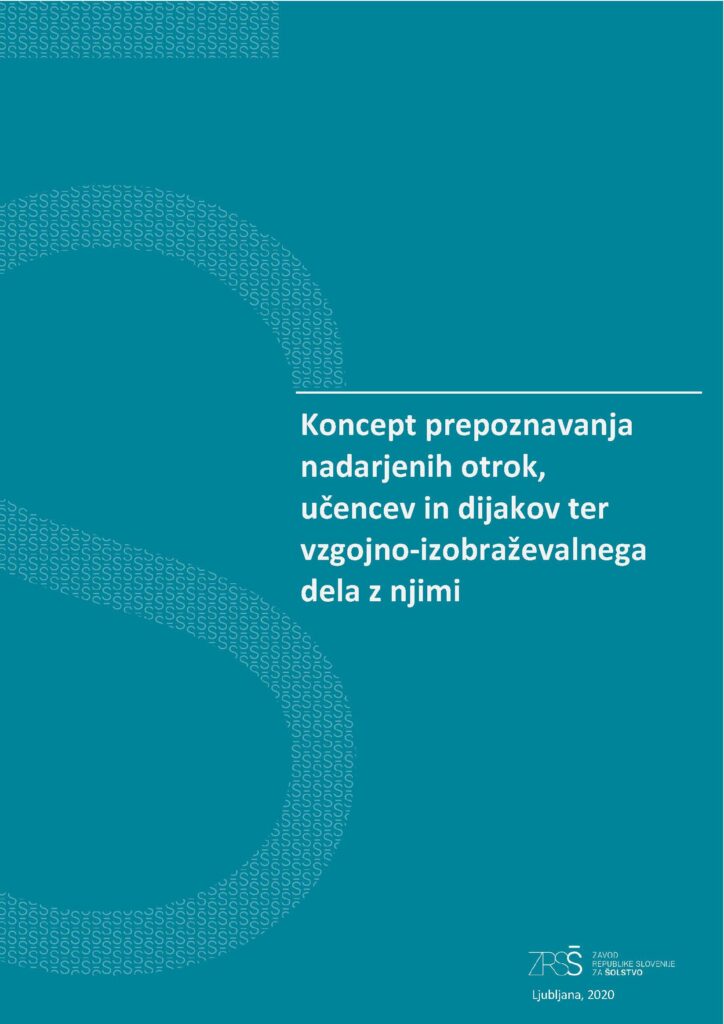naslovnica koncept prepoznavana nadarjenih otrok, učencev in dijakov ter vzgojno-izobraževalnega dela z njimi